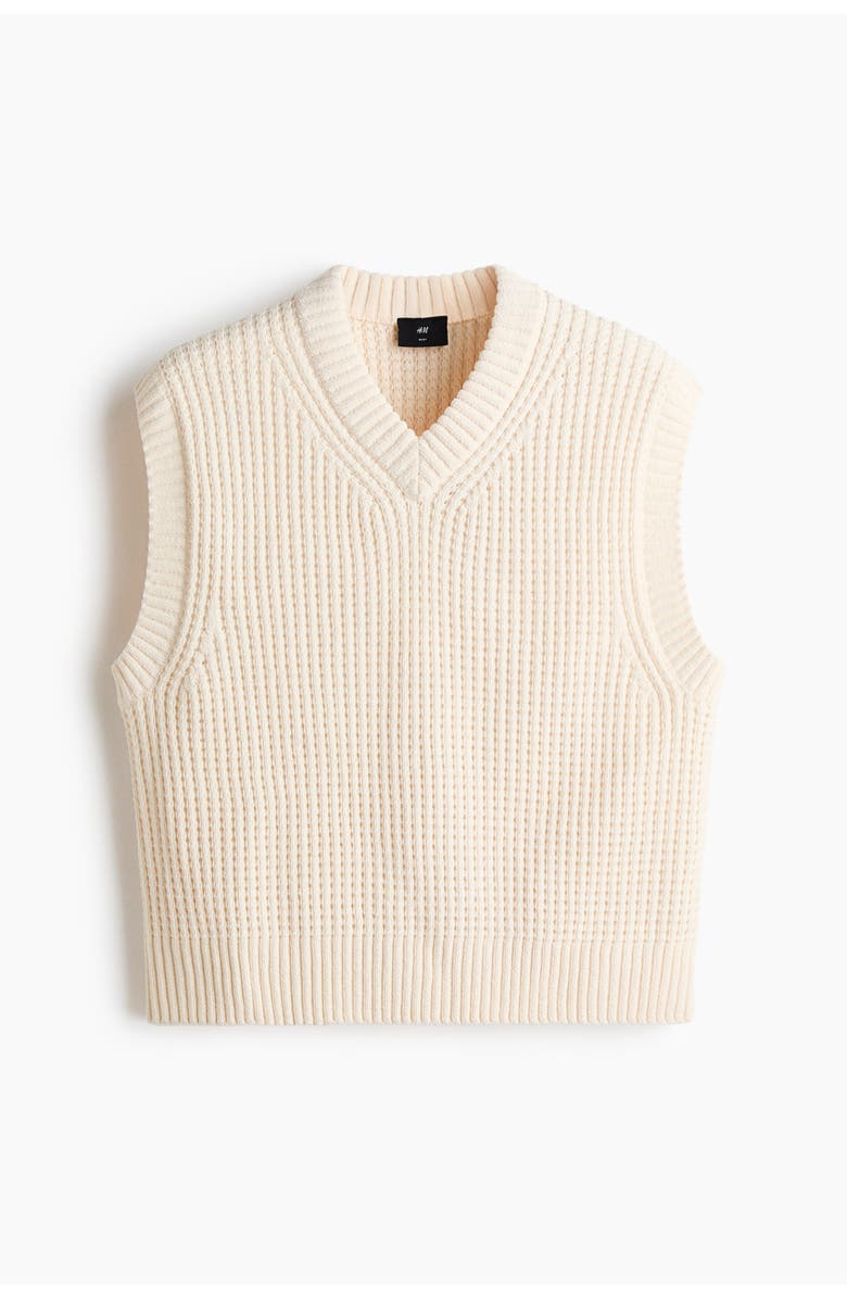 H&M Regular Fit Sweater Vest, Main, color, White
