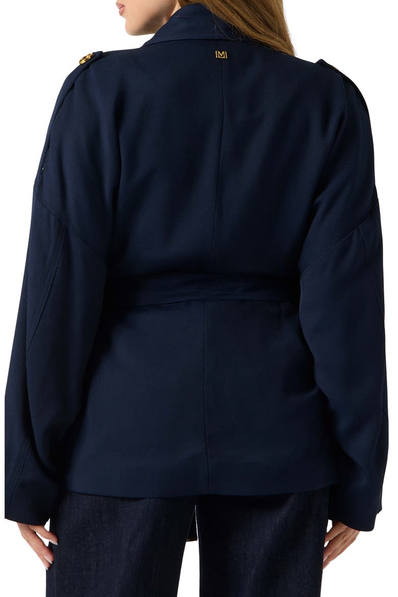 Abby Belted Wool Wrap Jacket, Alternate, color, MEDIUM BLUE