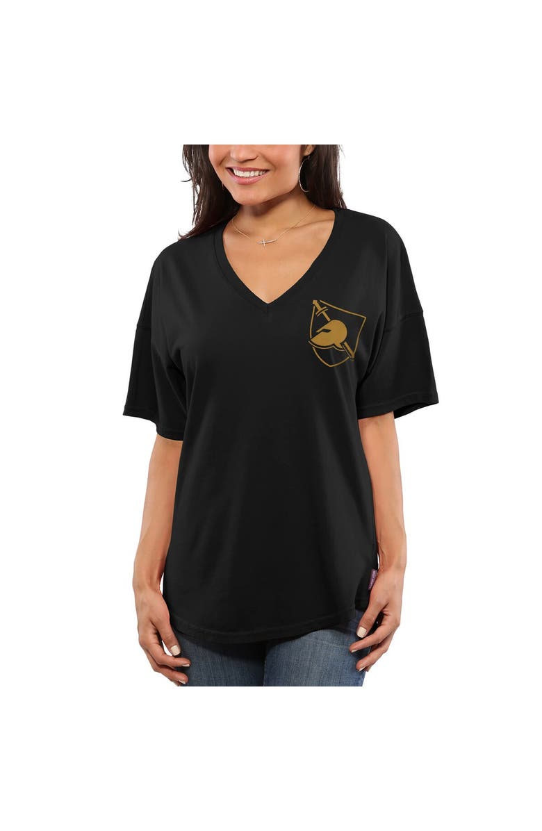 SPIRIT JERSEY Women's Black Army Black Knights Spirit Jersey Oversized T-Shirt, Alternate, color, 