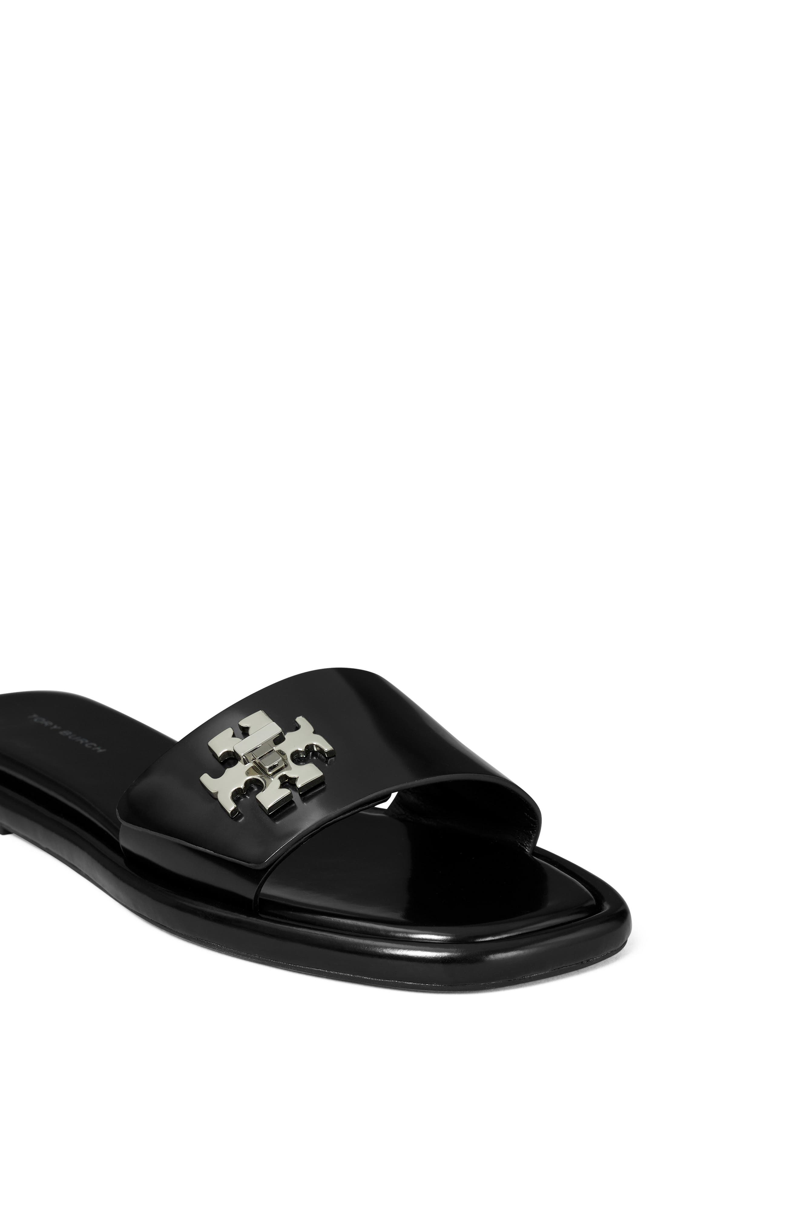 Tory Burch T Lock Slide Sandal, Alternate, color, Perfect Black