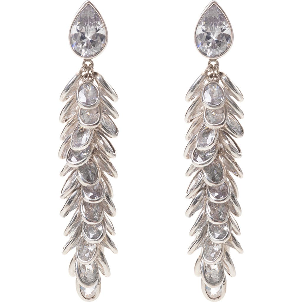 Freya Rose Crystal Long Drops in Silver  product