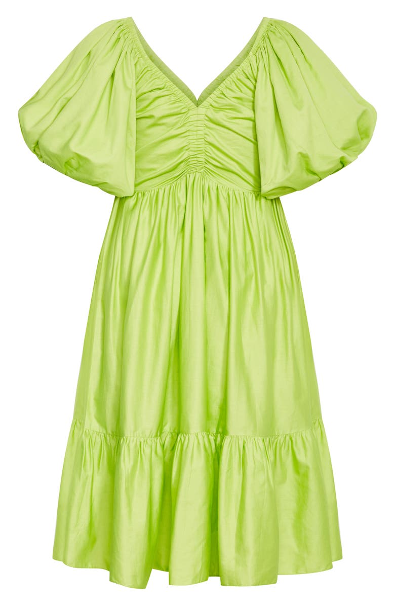 City Chic Grace Tiered Midi Dress, Alternate, color, Pistachio