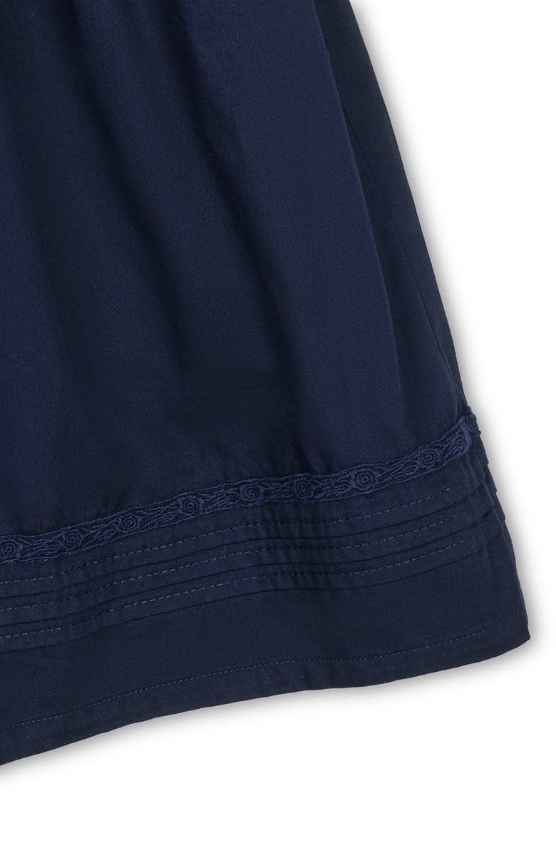 Hope & Henry Kids' Organic Puff Sleeve Pintuck Sateen Party Dress, Alternate, color, Navy