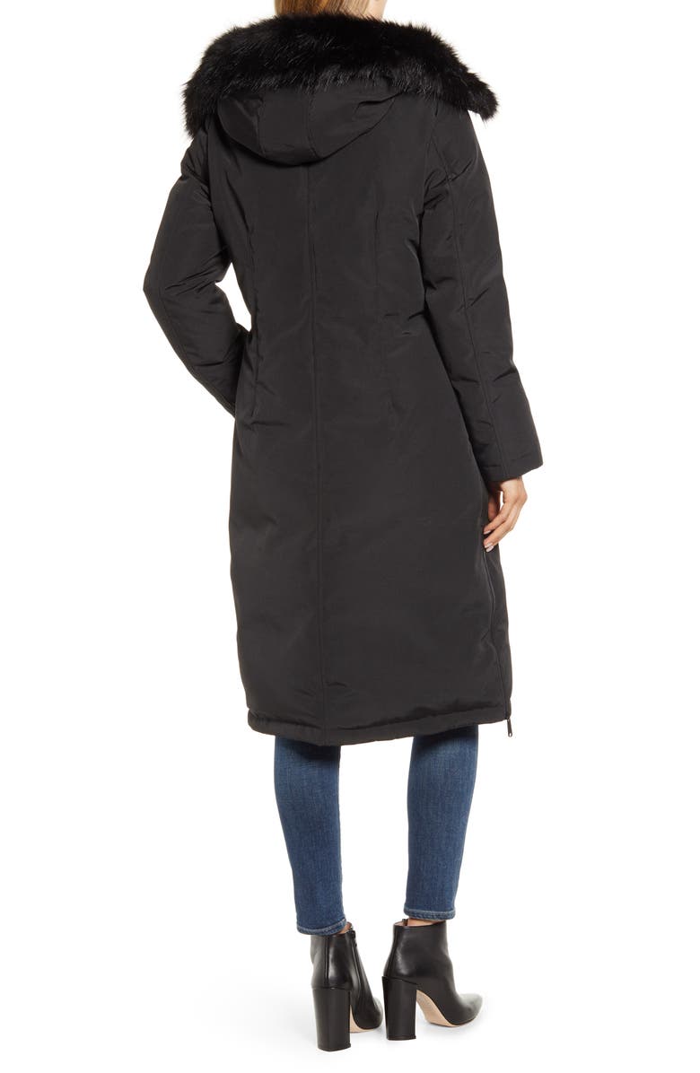 Sam Edelman Water Resistant Long Parka with Faux Fur Trim, Alternate, color,