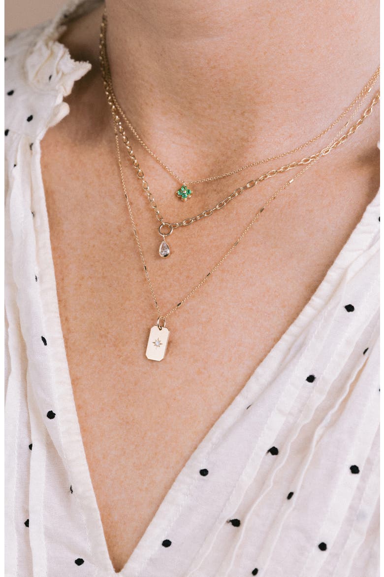 Quad Emerald Pendant Necklace, Alternate, color, 14K YELLOW GOLD
