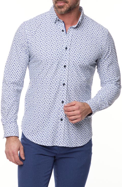 Harlan Paisley Slim Fit Stretch Button-Up Shirt