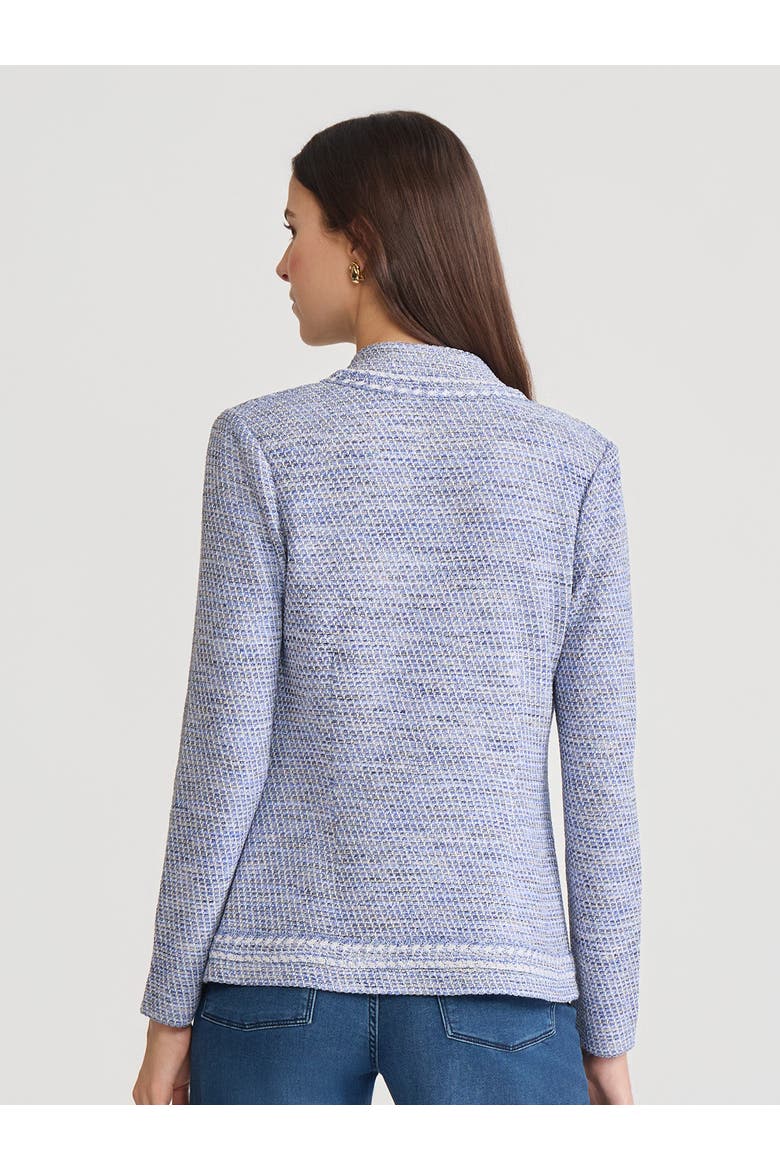 Melange Tweed Knit Jacket, Alternate, color, Aegean Blue/Biscotti
