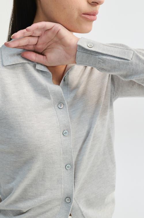 Almina Concept Button Up Knit Top In Grey