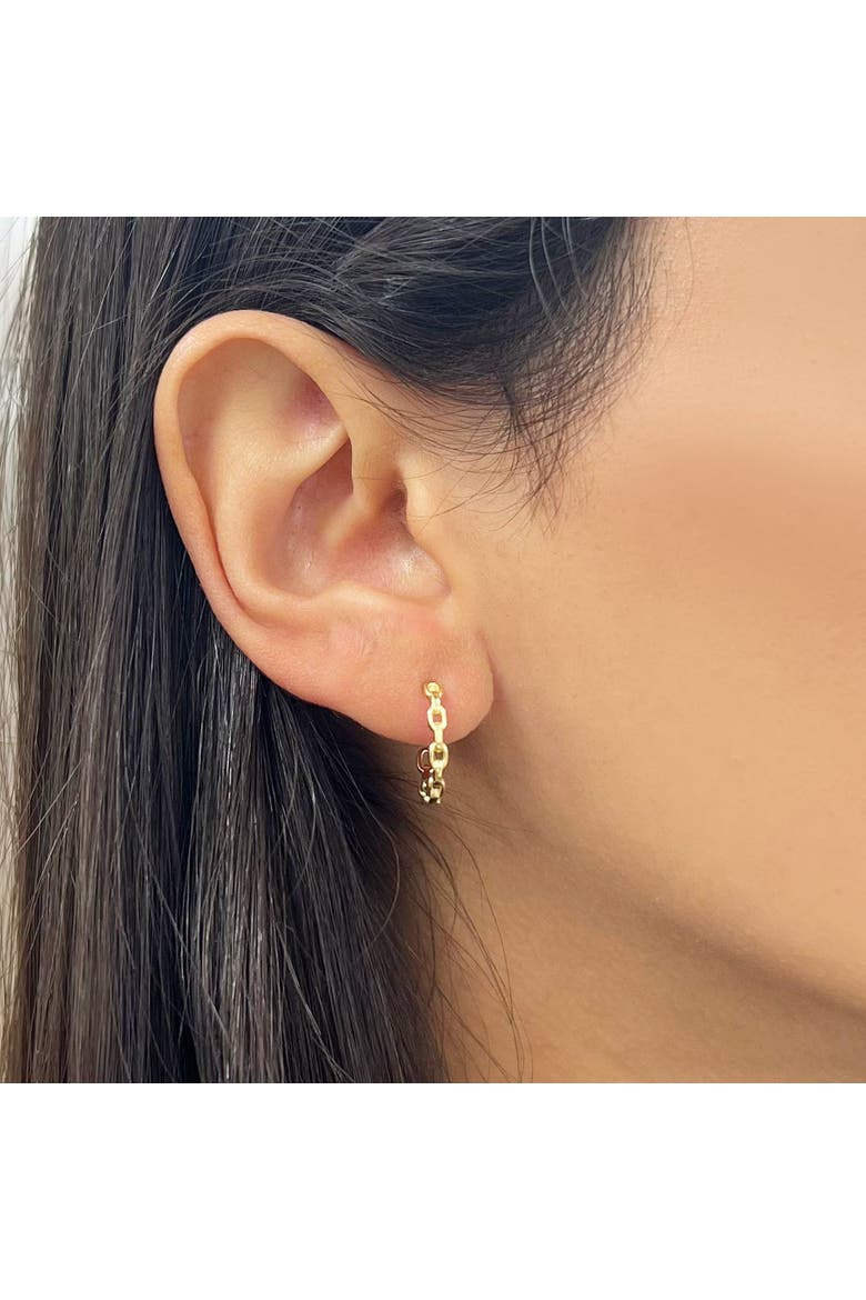 Oval Link Hoop Earrings, Alternate, color, Yellow Gold