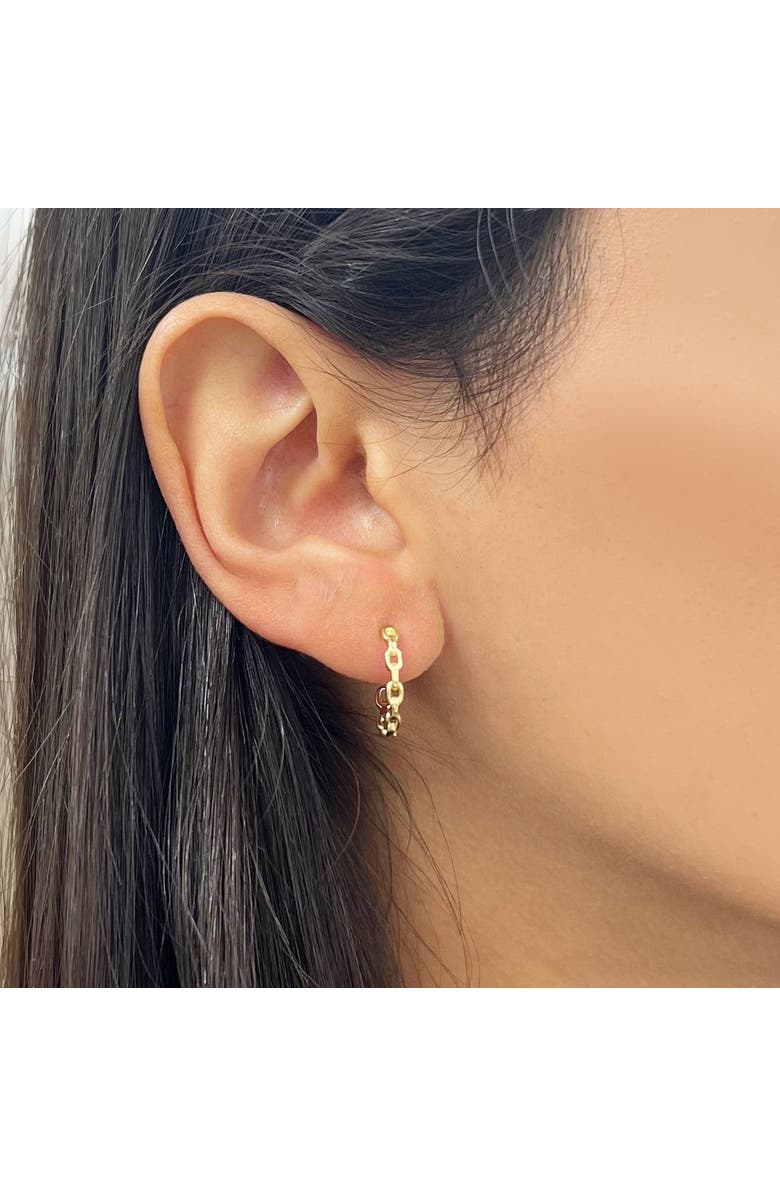 The Lovery Fine Jewelry Oval Link Hoop Earrings, Alternate, color, Yellow Gold