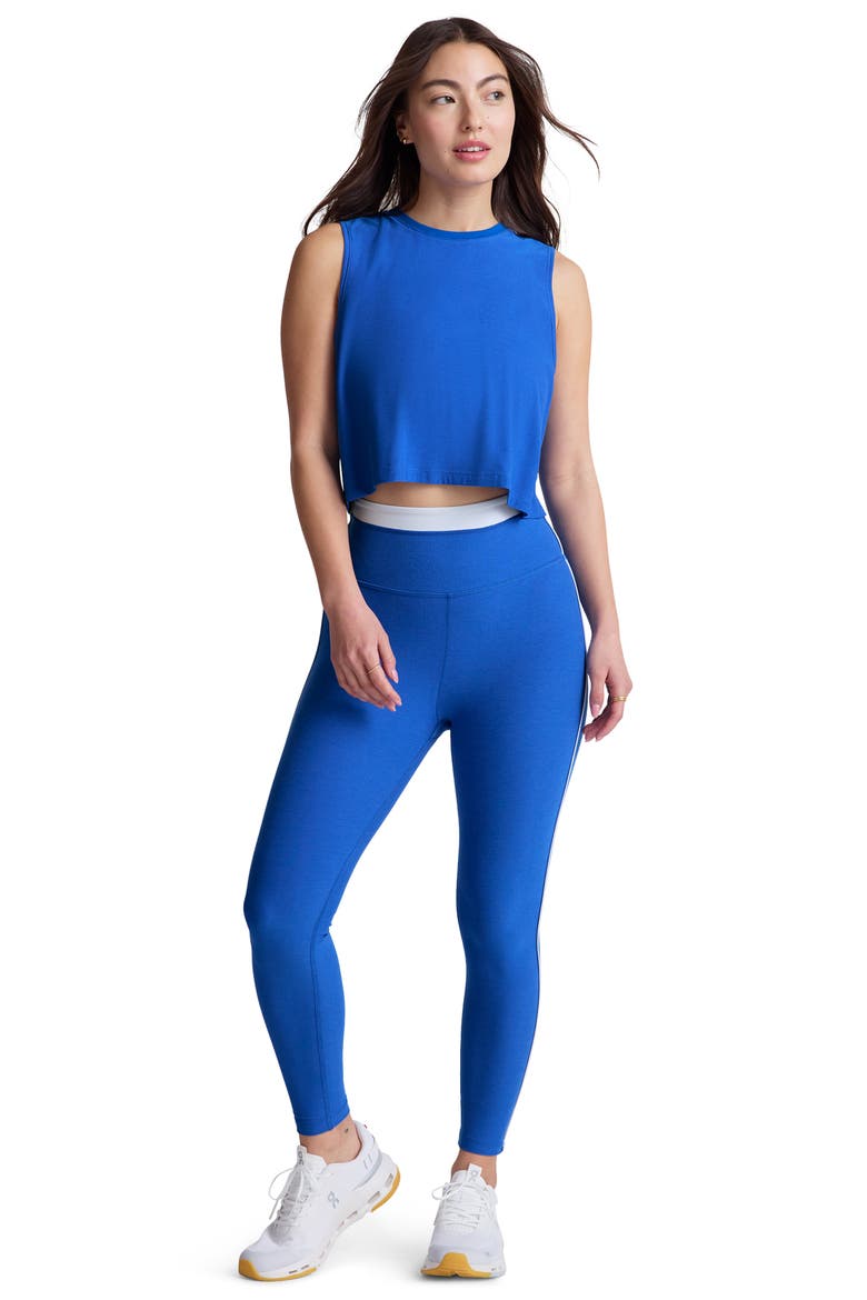 Trophy Spacedye High Waist Leggings, Alternate, color, COURT BLUE HEATHER/C