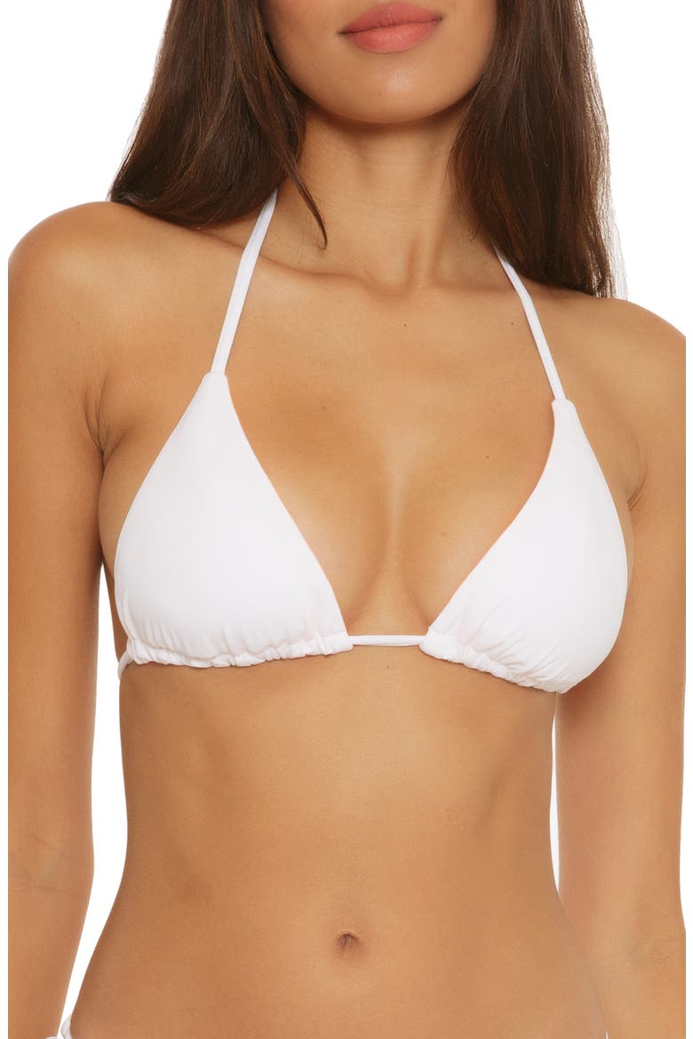 Modern Reversible Rib Triangle Bikini Top, Alternate, color, ORANGE BURST