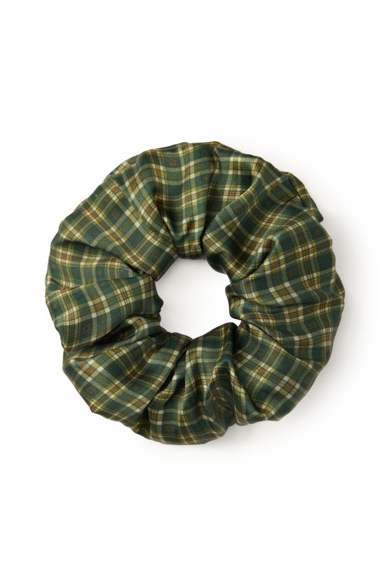 Grevelyn Silk Scrunchie, Main, color, Green