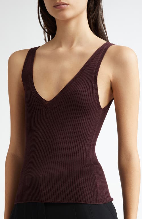 Johnstons Of Elgin Superfine Cashmere Rib Sweater Tank In Brown