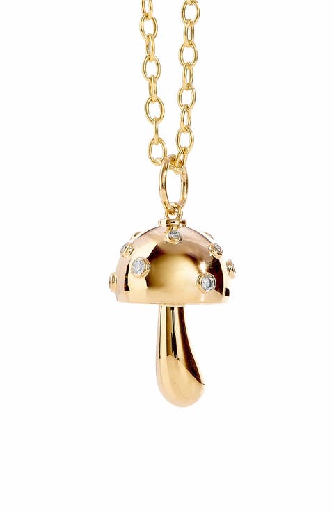 Golden Mushroom Charm