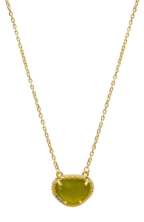 14K Yellow Gold Plated Sterling Silver Birthstone Pendant Necklace