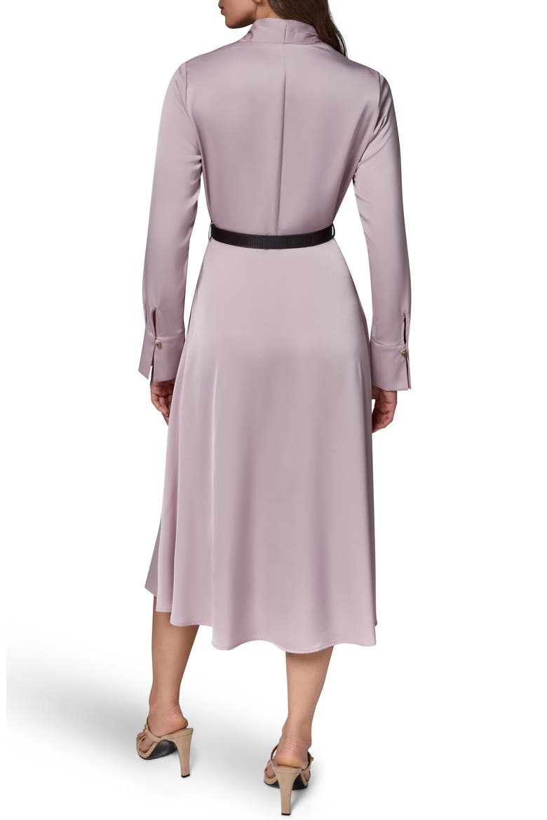 Long Sleeve Satin A-Line Midi Dress, Alternate, color, SHADOW PINK