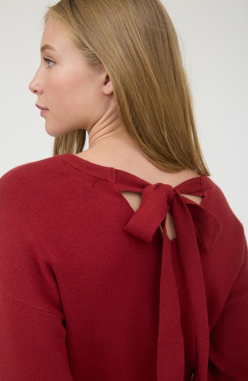 August Sky Tie Back Long Sleeve Minidress In Red