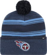 '47 Men's '47 Navy Tennessee Titans Fadeout Cuffed Knit Hat with Pom