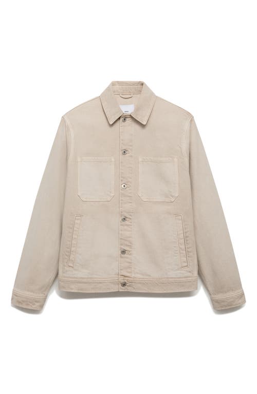 Mango Slim Fit Denim Workwear Jacket In Neutral