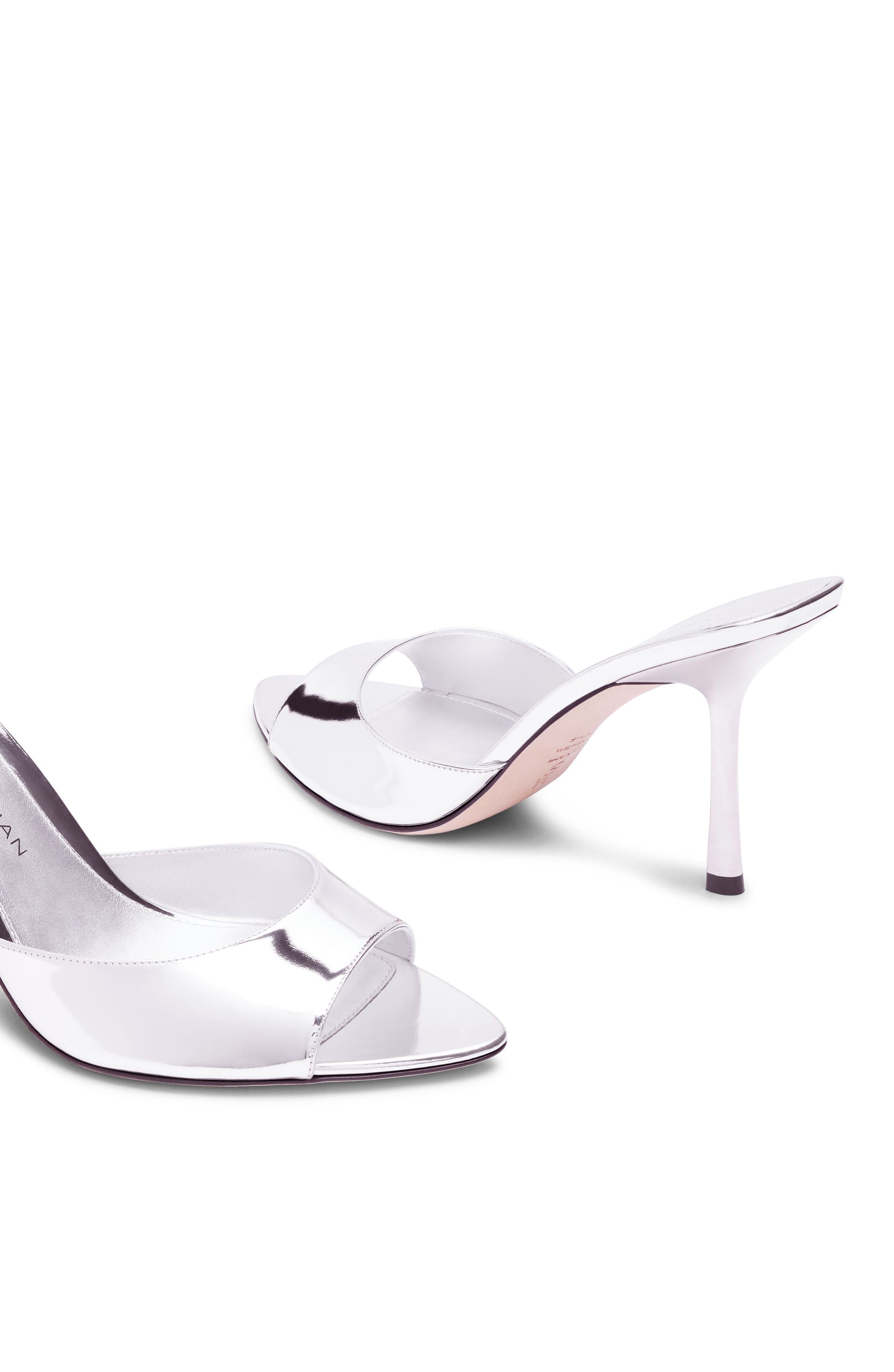 Stuart Weitzman Lexington Mule 85, Alternate, color, Silver