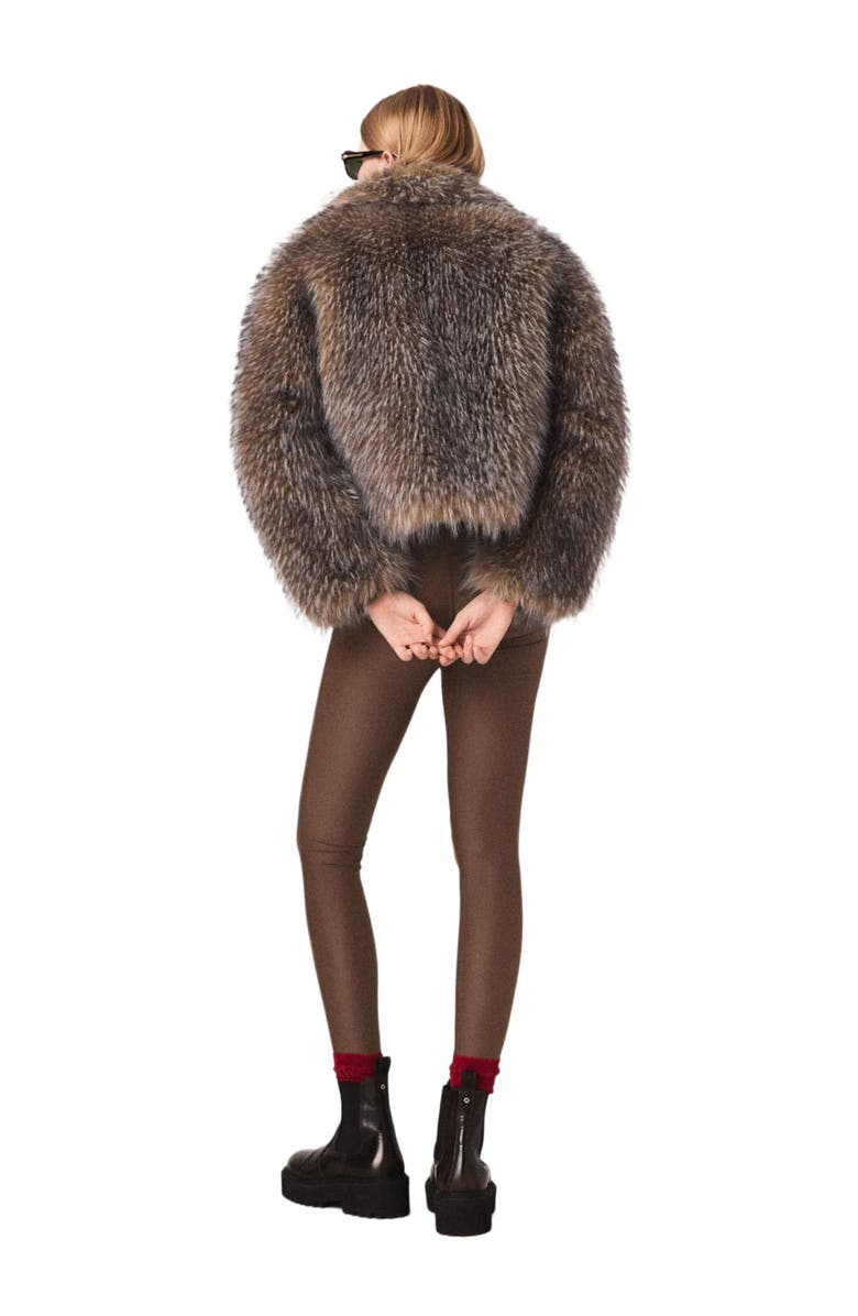 maje Short faux fur coat, Alternate, color,