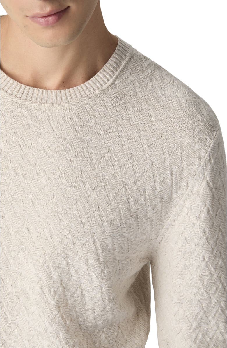 Missoni Crew-neck Wool And Cotton Pullover With Tone-on-tone Zigzag Pattern, Alternate, color, Beige