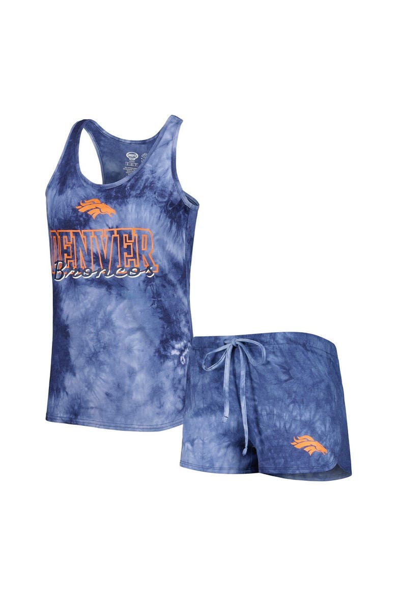 Women's Concepts Sport Navy Denver Broncos Billboard Scoop Neck Racerback Tank and Shorts Sleep Set, Main, color, Navy