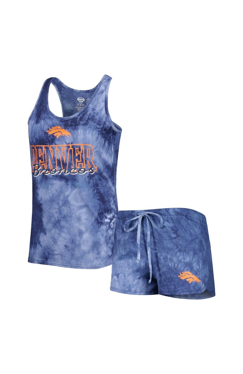 CONCEPTS SPORT Women's Concepts Sport Navy Denver Broncos Billboard Scoop Neck Racerback Tank and Shorts Sleep Set, Main, color, 