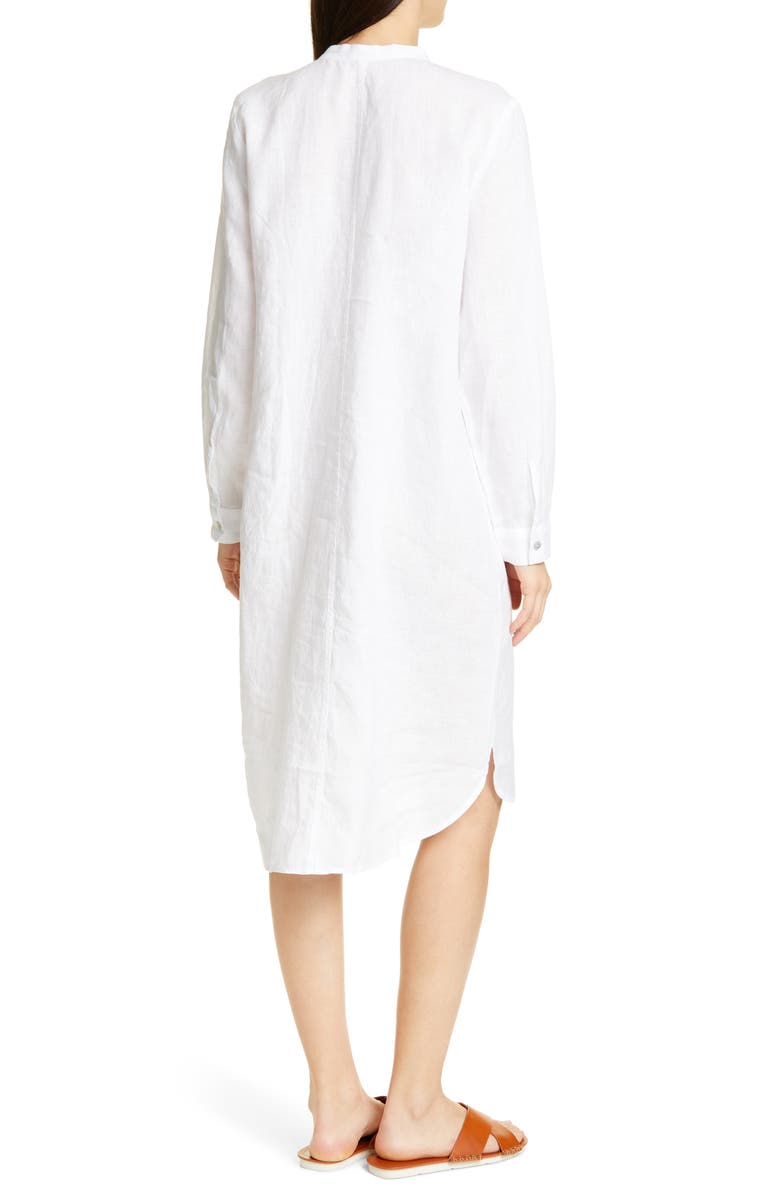 Eileen Fisher Button Down Organic Linen Shirtdress, Alternate, color, 