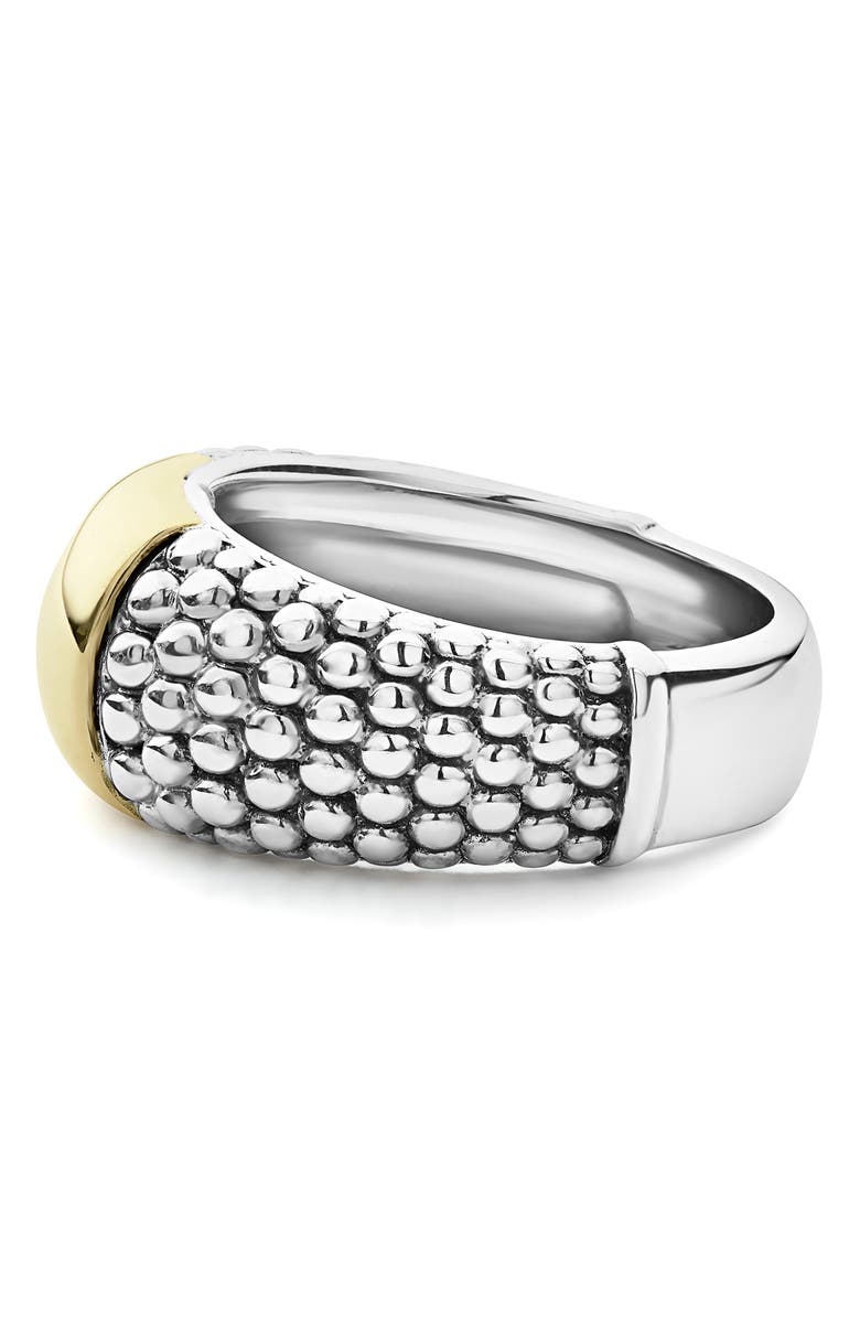 LAGOS Signature Caviar High Bar Ring, Alternate, color, Silver/ Gold