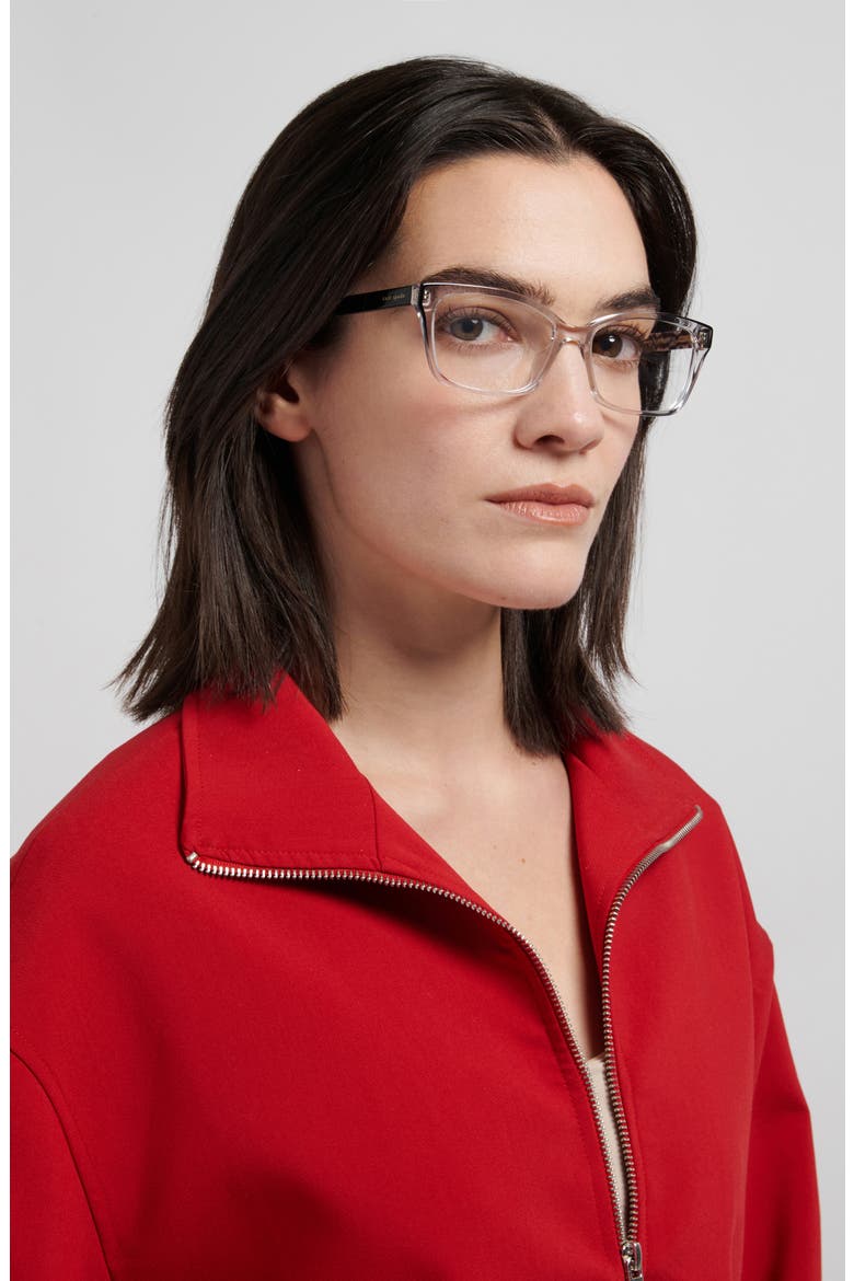 demi 55mm rectangular reading glasses, Alternate, color, CRYSTAL GREY