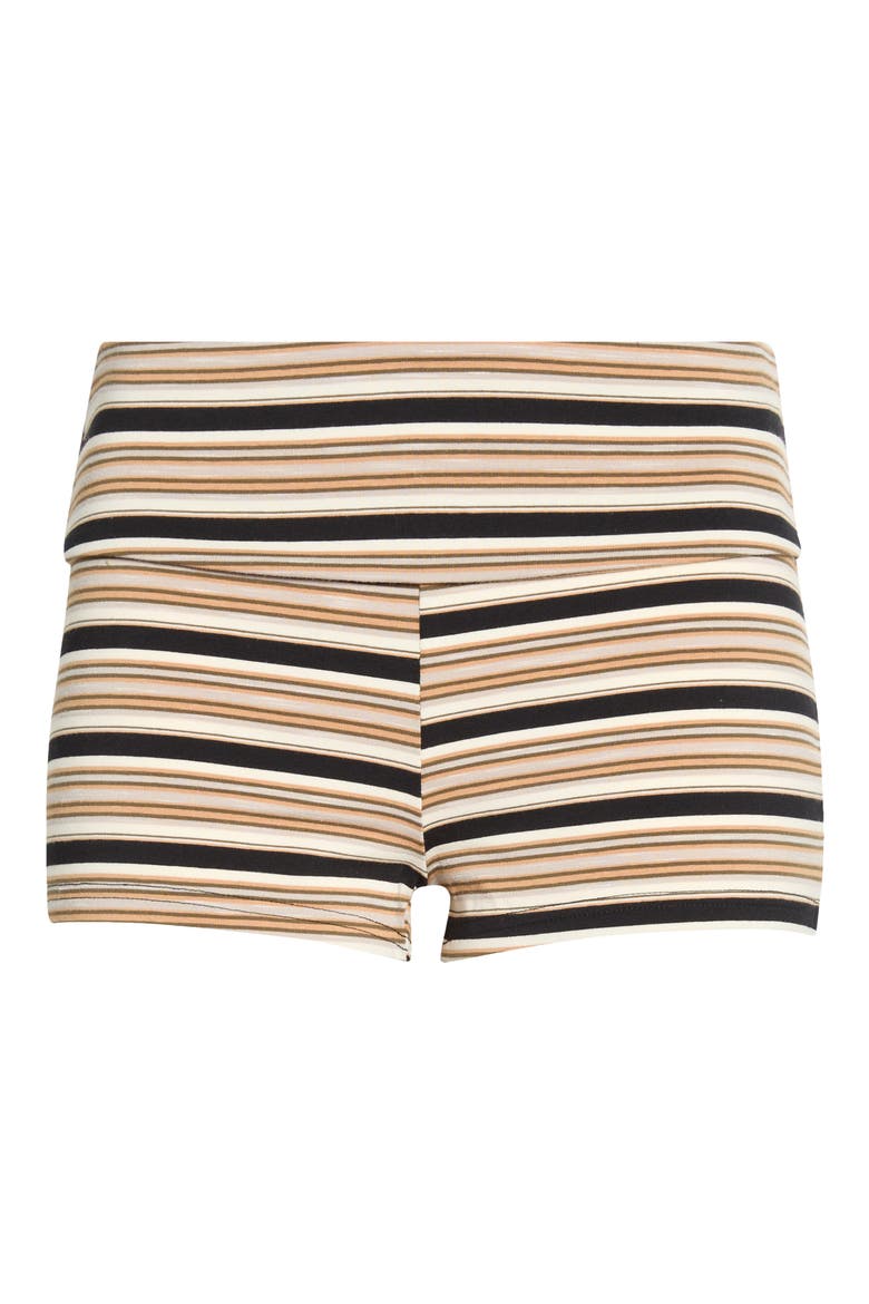 Kelsey Foldover MIni Shorts, Alternate, color, BEIGE MULTI
