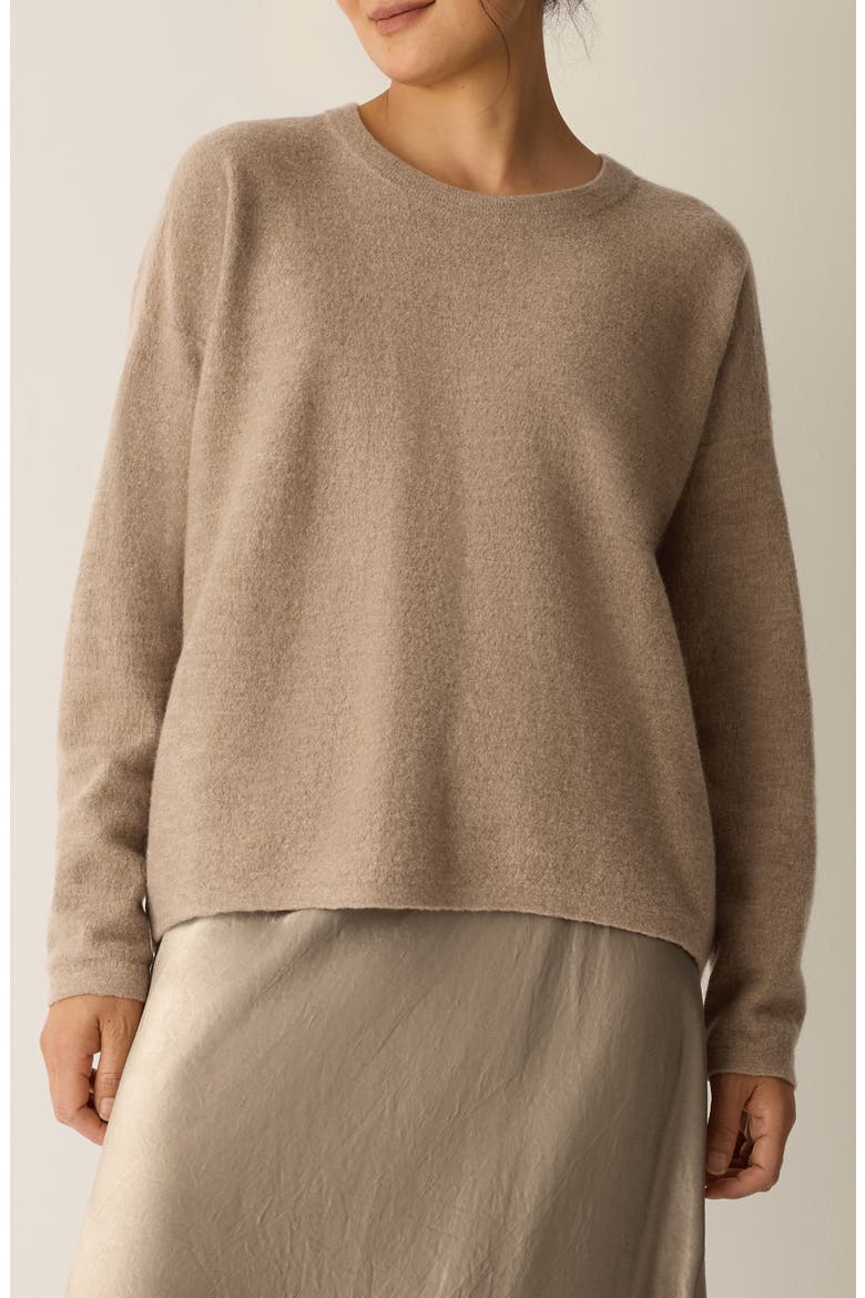 Relaxed Fit Wool Felt Sweater, Main, color, BISCUIT
