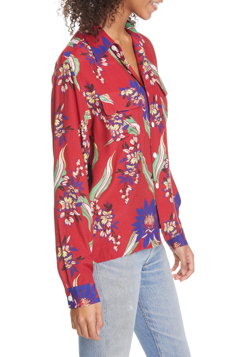 '40s Floral Print Shirt, Alternate, color, LOTUS PRINT