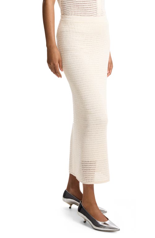 Theory Mesh Knit Midi Skirt In Bone