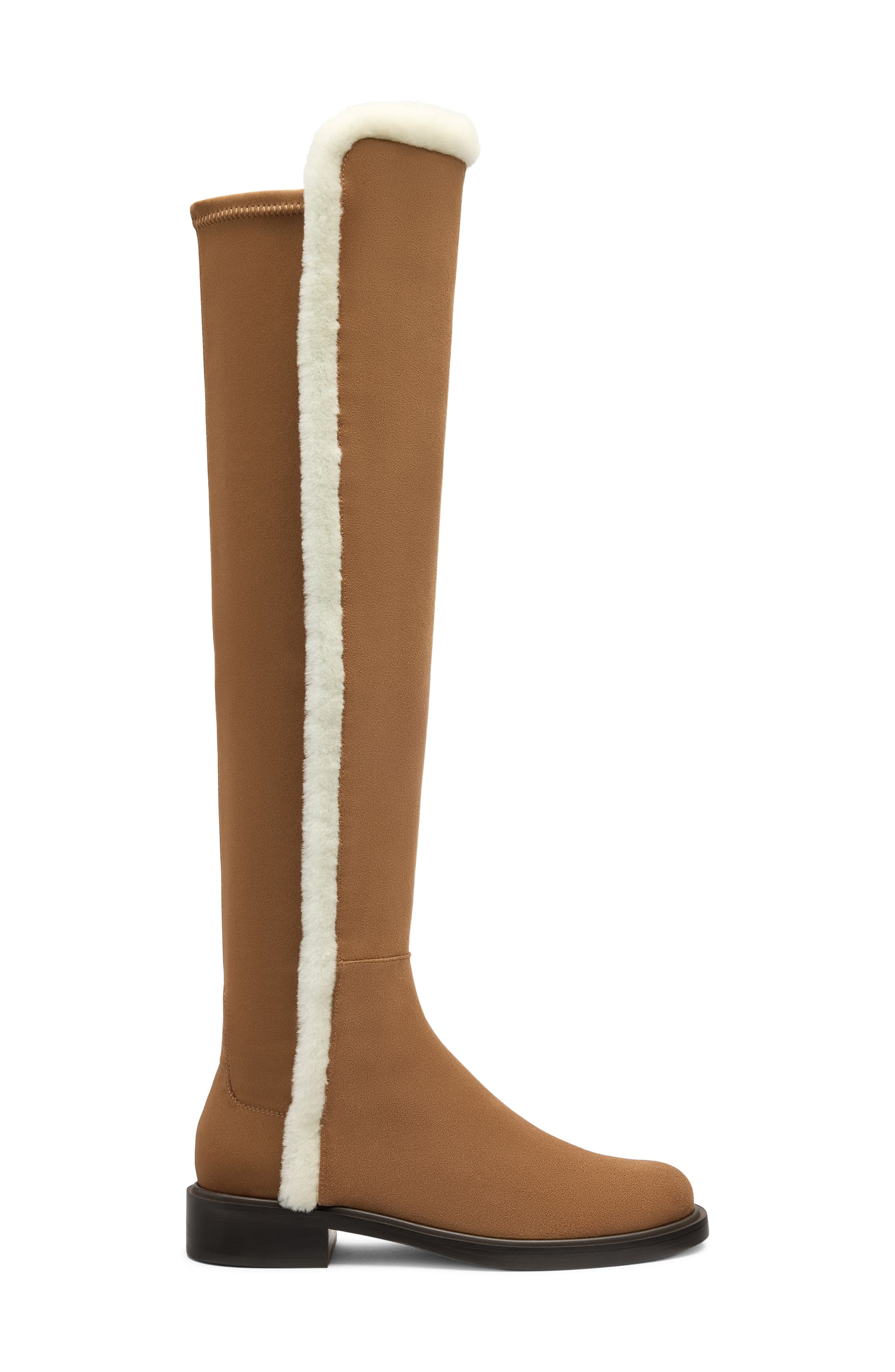 5050 Cozy Gisele Over the Knee Boot with Genuine Shearling Trim, Alternate, color, TOASTED ALMOND/ NATURAL