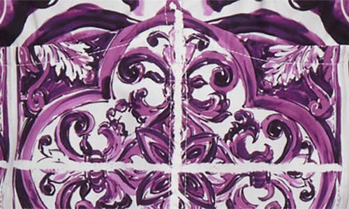 Dolce & Gabbana Printed Cotton-poplin Maxi Dress In Purple