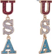 Hallmark Red, White and Blue USA Linear Earrings