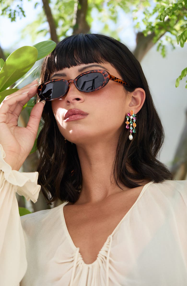 Nadri Frieda Cubic Zirconia & Freshwater Pearl Chandelier Earrings, Alternate, color, Gold