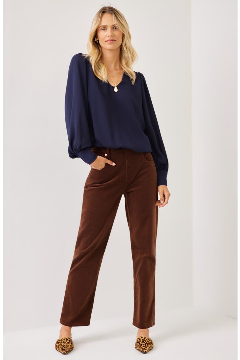 Puff Sleeve Top, Alternate, color, NAVY