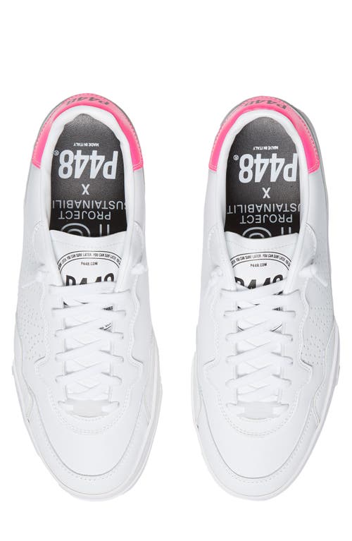 P448 Corbali Sneaker In White/fuchsia