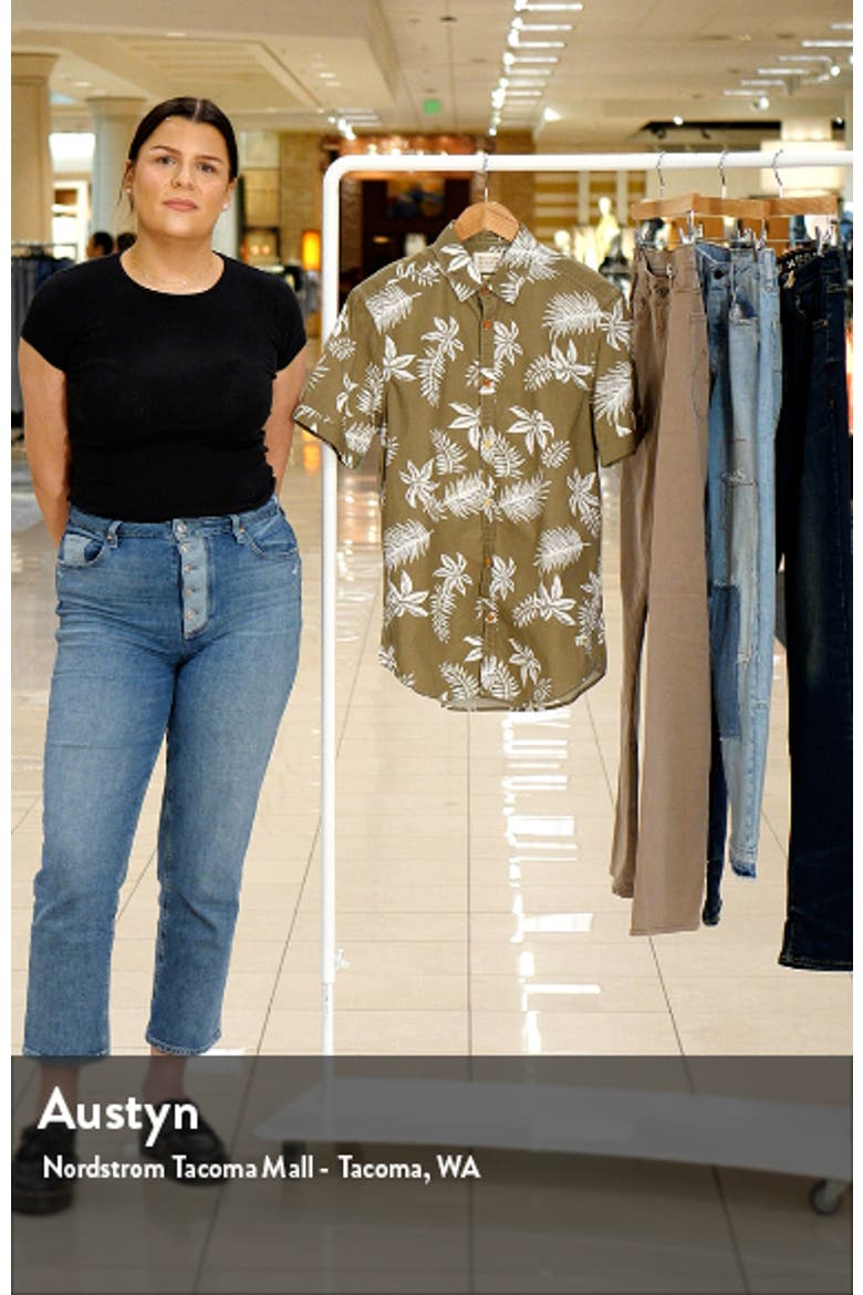 Trim Fit Floral Print Short Sleeve Button-Up Shirt video