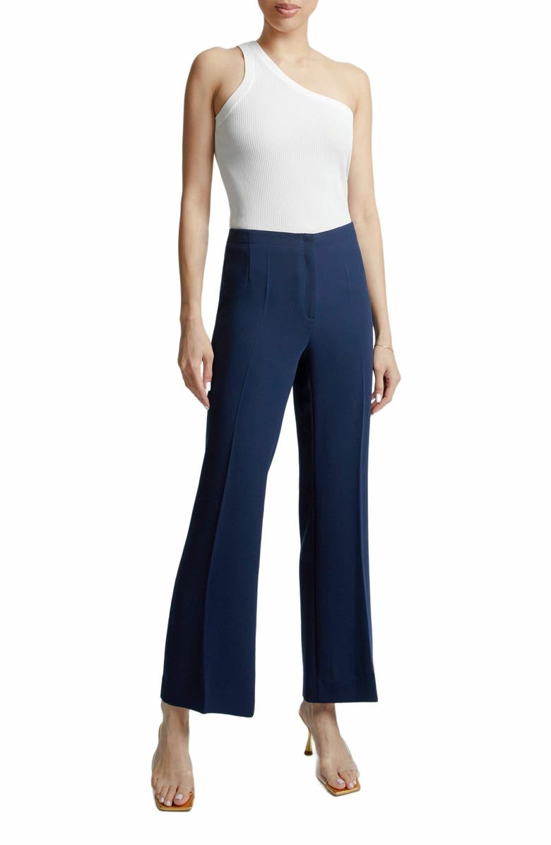 Santorelli IZZY Cropped Flared Pant in Fluid Cady, Main, color, 