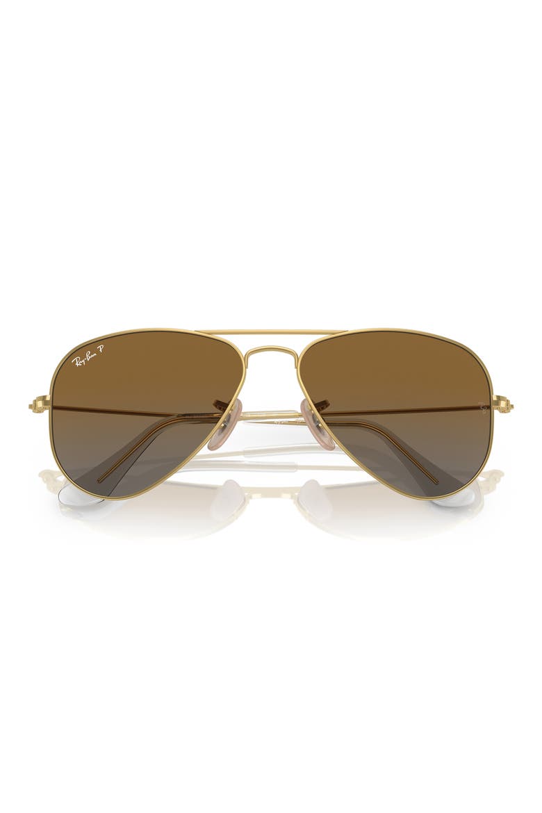KIds' Junior 50mm Polarized Gradient Aviator Sunglasses, Alternate, color, GOLD FLASH