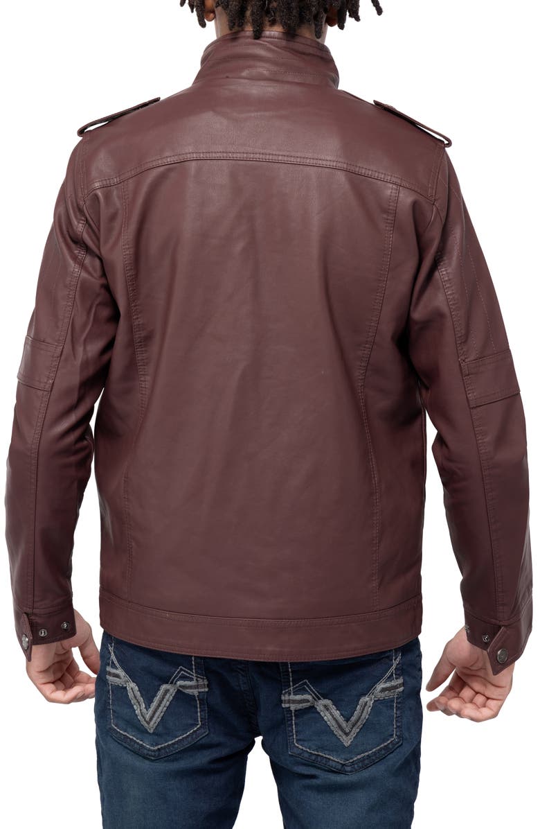 XRAY Faux Leather Utility Jacket, Alternate, color, Burgundy