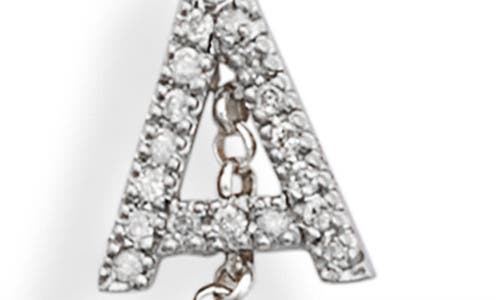 Meshmerise Diamond Initial Bezel Bracelet In White-a