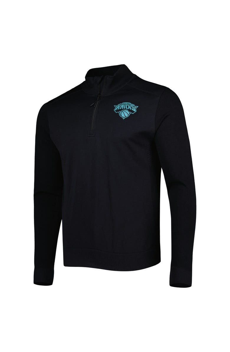 LEVELWEAR Men's Levelwear Black New York Knicks Nano Engineered Knit Fabric Quarter-Zip Jacket, Alternate, color, Black