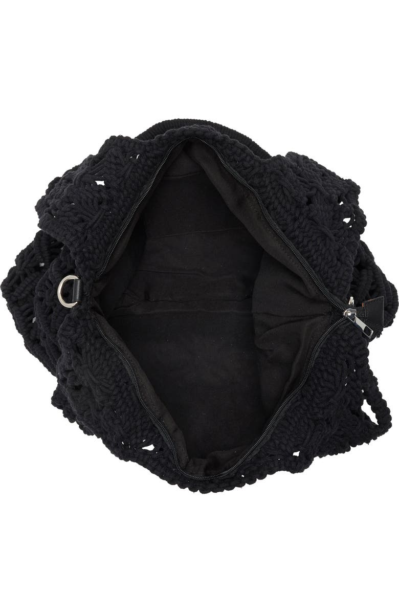 Collection XIIX Large Macramé Tote Bag, Alternate, color, Black