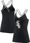 FANATICS Women's Fanatics Branded Black Chicago White Sox Barrel It Up Cross Back V-Neck Tank Top